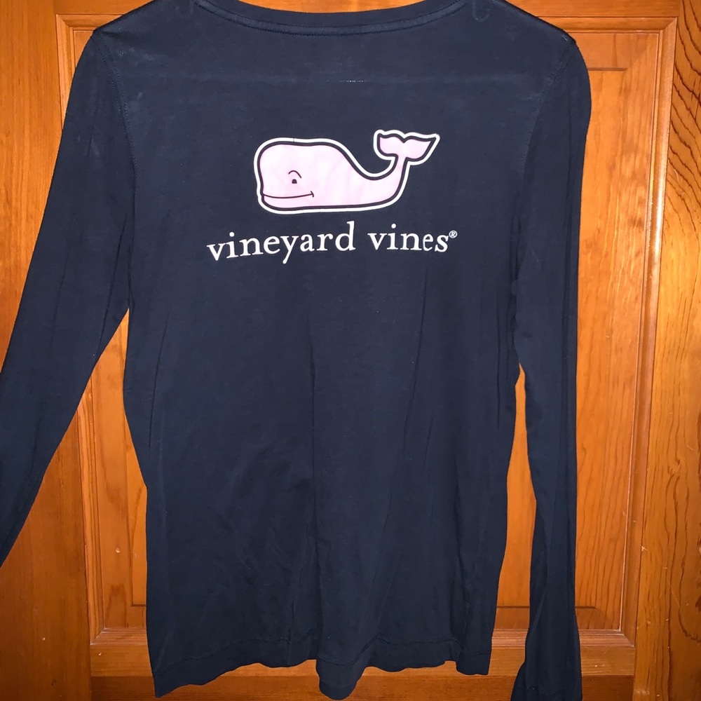 Vineyard Vines long sleeved tshirt with pink whale